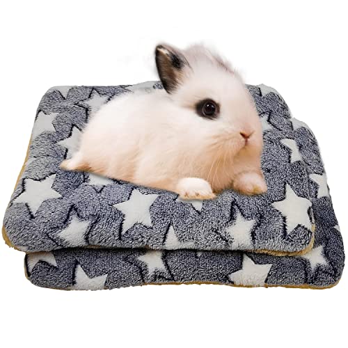 FQQF RIOUSSI Bunny Bed, Guinea Pig Warm Bed for Small Animals Rabbits Chinchillas Hedgehogs Baby Cats Ferrets.14 X12, 2Pack, Graystar von RIOUSSI