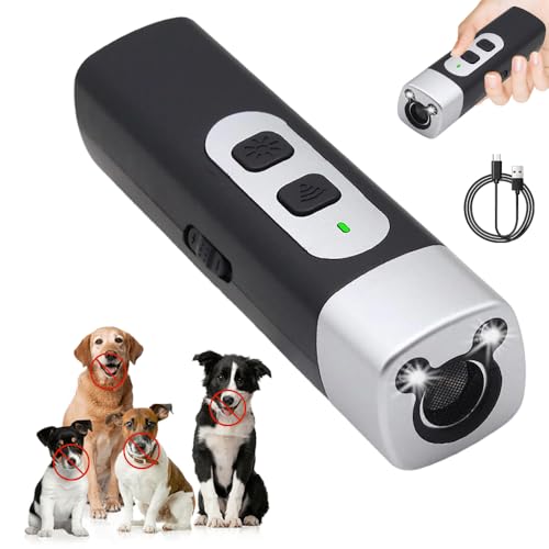 RIRIDAMAI Anti Bell Gerät Hunde, Ultraschall Hundeabwehr, Wiederaufladbar Antibell Ultraschall Gerät mit 3 Einstellbaren Frequenzen LED-Taschenlampe für Kleine Große Hunde Innen Außenbereich Hund RIRIDAMAI Anti Bell Gerät Hunde, Ultraschall Hundeabwehr, Wiederaufladbar Antibell Ultraschall Gerät mit 3 Einstellbaren Frequenzen LED-Taschenlampe für Kleine Große Hunde Innen Außenbereich Hund von RIRIDAMAI