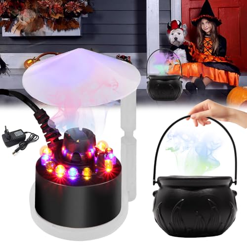 RIRIDAMAI Nebler Ultraschall Vernebler mit LED, Mini Ultraschall Vernebler mit Hexenkessel,Spritzschutz,Ultraschall Nebelmaschine, Ultraschall Nebelgerät, Mist Maker für Halloween deko RIRIDAMAI Nebler Ultraschall Vernebler mit LED, Mini Ultraschall Vernebler mit Hexenkessel,Spritzschutz,Ultraschall Nebelmaschine, Ultraschall Nebelgerät, Mist Maker für Halloween deko von RIRIDAMAI