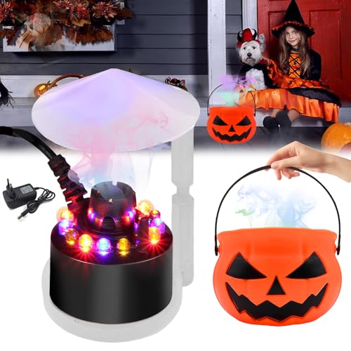 RIRIDAMAI Nebler Ultraschall Vernebler mit LED, Mini Ultraschall Vernebler mit kürbis Topf,Spritzschutz,Ultraschall Nebelmaschine, Ultraschall Nebelgerät, Mist Maker für Halloween deko RIRIDAMAI Nebler Ultraschall Vernebler mit LED, Mini Ultraschall Vernebler mit kürbis Topf,Spritzschutz,Ultraschall Nebelmaschine, Ultraschall Nebelgerät, Mist Maker für Halloween deko von RIRIDAMAI