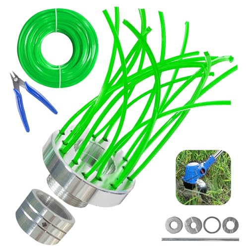 Unkrautbürste für Freischneider & Motorsense, Rasentrimmer Unkrautbürste, Wildkrautbürste mit Trimmerfaden 30m und Adapter & Werkzeug, für Stihl Motorsense universal Unkraut Bürste Aluminium von RIRIDAMAI