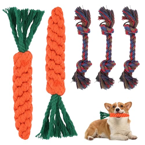 RISF 5 Stück Hundespielzeug Karotte und Puppy Hundespielzeug Seil, Spielzeug für Kleine Hunde Mittlere, Karotte Spielzeug für Interaktives, Karotte Hundespielzeug Welpen, Geflochten Seil Spielzeug RISF 5 Stück Hundespielzeug Karotte und Puppy Hundespielzeug Seil, Spielzeug für Kleine Hunde Mittlere, Karotte Spielzeug für Interaktives, Karotte Hundespielzeug Welpen, Geflochten Seil Spielzeug von RISF