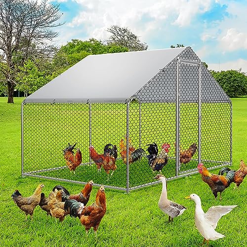 RITSU Großer Hühnerstall aus Metall für 6–10 Hühner, Entenstall, begehbarer Hühnerstall für Hof, Hühnerkäfig, mit wasserdichter Abdeckung für Kaninchen, Enten, Huhn (24 cm L × 17 cm B × 17 cm H) RITSU Großer Hühnerstall aus Metall für 6–10 Hühner, Entenstall, begehbarer Hühnerstall für Hof, Hühnerkäfig, mit wasserdichter Abdeckung für Kaninchen, Enten, Huhn (24 cm L × 17 cm B × 17 cm H) von RITSU