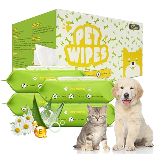 RIXBEO Unparfümierte hypoallergene Haustiertücher, desodorierende Reinigungstücher für Hunde und Katzen, alkoholfrei und pH-ausgewogen, dicke und große Tücher für Pfoten, Körper, Po und Gesicht, 320 RIXBEO Unparfümierte hypoallergene Haustiertücher, desodorierende Reinigungstücher für Hunde und Katzen, alkoholfrei und pH-ausgewogen, dicke und große Tücher für Pfoten, Körper, Po und Gesicht, 320 von RIXBEO