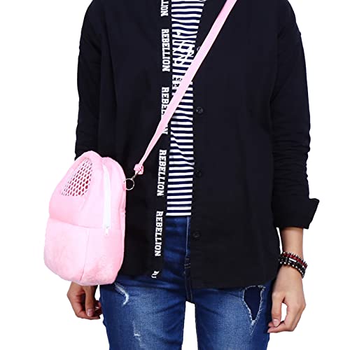 3Colors Hammie -Beutel Warme Waschbare Haustier -Pocket Mesh Top Frische Luft für Chinchilla Hedgehog Maus (Rosa L) von RIZGHWOY