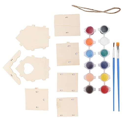 DIY -Farbbird -Vogelhaus Kit für mit 12 Farbfarbe, Zum Handwerk und Dekorieren, Tolle und Naturliebhaber aus Verbundholz aus Verbundholz (12-farbiges Pigment) von RIZGHWOY