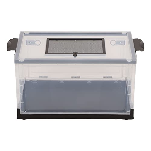 Großer Hamster Transparent Box mit Seitenlüftungslöchern, Top -Netzdesign für Gute Luftzirkulation, Kompakt und Bequem für Bewegende, Geeignete Goldene Hamster (Black) von RIZGHWOY