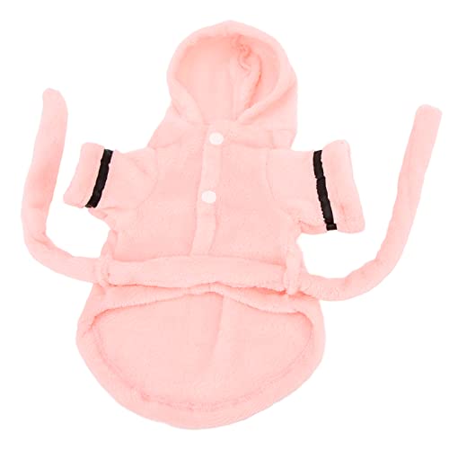Haustier Saugfähig Bademantel Plüsch Warmer Welpe Kapuzenpyjama mit Bund, Schnappknopf -Design, Kleine Hunde Nachtwäschekleidung Zum Baden (L) von RIZGHWOY