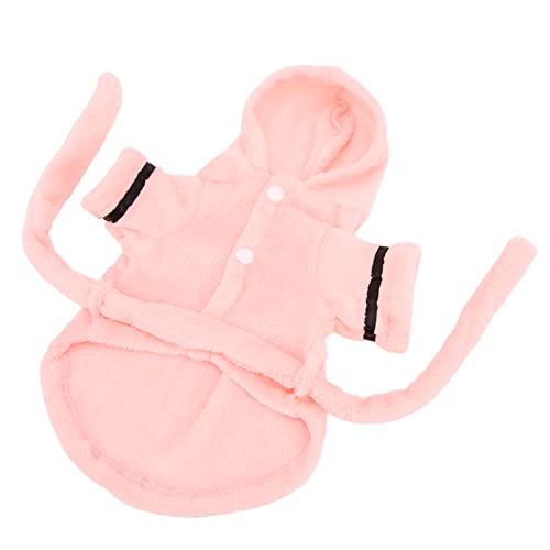 Haustier Saugfähig Bademantel Plüsch Warmer Welpe Kapuzenpyjama mit Bund, Schnappknopf -Design, Kleine Hunde Nachtwäschekleidung Zum Baden (S) von RIZGHWOY