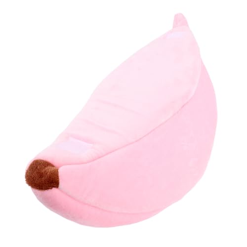 Haustierbett in Bananenform, Abnehmbares, Waschbares, Halbgeschlossenes Haustierhaus mit Einzigartigem Design, Geeignet für Kleine Katzen, Hunde, Hamster von RIZGHWOY