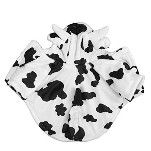 Hunde Hoodie Winterjacke Süßes Kuh Design Bequeme Warme Haustierkleidung für Kleine Mittelgroße Hunde, Plüschpolyester Material (XL) von RIZGHWOY