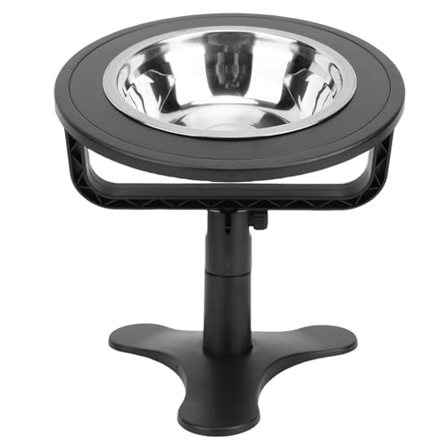 RIZGHWOY 1 Einstellbar Einstellbare 15 -Grad -Katzeschüssel mit Anti -Erbrechen -Design, Erhöhte Katzenschalen mit Verstellbarem Ständer (Black) von RIZGHWOY