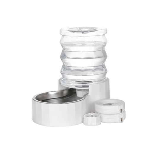 RIZZARI Verbesserter Edelstahl-Haustier-Bewässerung, automatischer Wasserspender, 100 % BPA-frei, Wasserspender mit großer Kapazität mit zwei Kappen und Filtern (5 l +) von RIZZARI