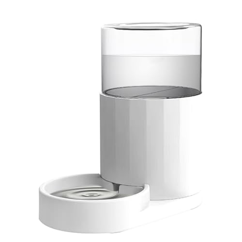 RIZZARI Automatischer 3L Haustier-Bewässerung, Schwerkraft-Wasserspender, 100% BPA-frei, große Kapazität, Wasserspender für Katzen und kleine und mittelgroße Hunde (Weiß, 3L) von RIZZARI