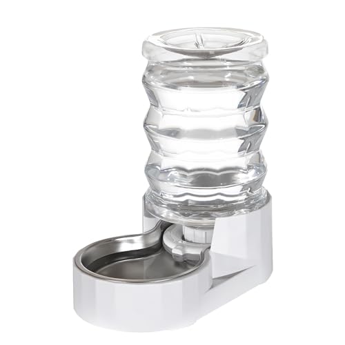 RIZZARI Automatischer Haustier Waterer, Schwerkraft Edelstahl Wasserspender, 100% BPA Frei, Große Kapazität Wasser Feeder für Katzen und Kleine und Mittlere Hunde (3.6L) von RIZZARI