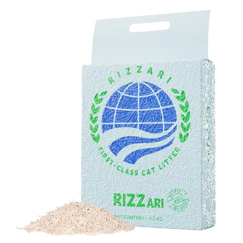 RIZZARI Staubfreies Tofu-Katzenstreu, sofortiges Klumpen, 99% Geruchskontrolle, natürliche pflanzliche spülbare Streu, ultra-saugfähig für Kätzchen und Katzen (1 Pack) von RIZZARI