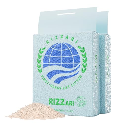 RIZZARI Staubfreies Tofu-Katzenstreu, sofortiges Klumpen, 99% Geruchskontrolle, natürliche pflanzliche spülbare Streu, ultra-saugfähig für Kätzchen und Katzen (2er-Pack) von RIZZARI