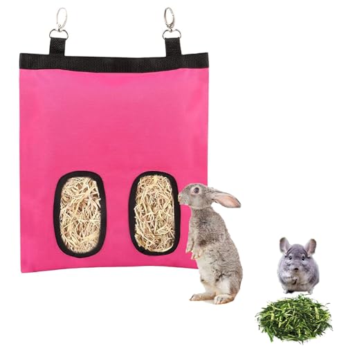 Kaninchen Heu-Futterspender Meerschweinchen Heu-Futterspender Heu-Futterspender Kaninchen geeignet für Kleintiere wie Kaninchen und Chinchillas (Rose Red) von RJFUJP