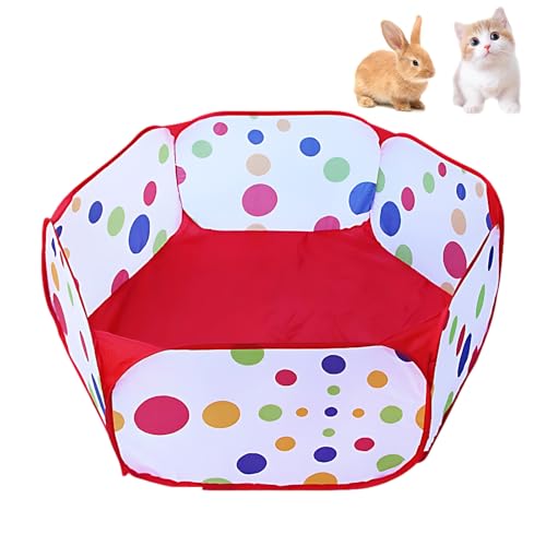Laufstall für Hamster, tragbarer Pop-Up-Spielstall für Kleintiere, rot, 100 cm Durchmesser, Haustier-Laufstall, ideal für Hamsterzubehör, Meerschweinchen-Laufstall, Kaninchen-Laufstall, Innen- und Laufstall für Hamster, tragbarer Pop-Up-Spielstall für Kleintiere, rot, 100 cm Durchmesser, Haustier-Laufstall, ideal für Hamsterzubehör, Meerschweinchen-Laufstall, Kaninchen-Laufstall, Innen- und von RJFUJP