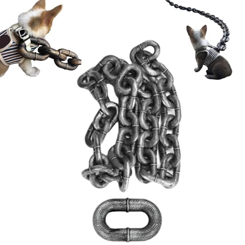 Zugkette für Hunde, dickes Seil, Leine mit echter Eisenkette, Traktionsgürtel, dicke Kunststoffkette, Traktionsseil, lustiges Haustierzubehör für Hunde (Silber, L) von RJSQAQE