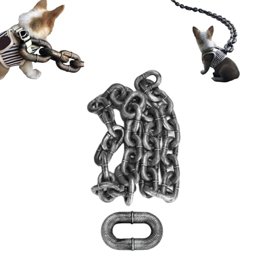 Zugkette für Hunde, dickes Seil, Leine mit echter Eisenkette, Traktionsgürtel, dicke Kunststoffkette, Traktionsseil, lustiges Haustierzubehör für Hunde (Silber, S) von RJSQAQE