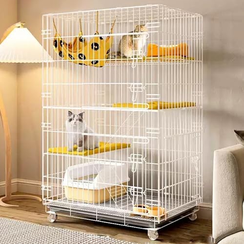 Faltbarer Katzenkäfig mit 3/4 Ebenen mit 360° drehbaren Rädern, Katzenzaun für den Innenbereich mit Plattformen und Leiter, DIY-Box für Katzen mit Tablett, Hundehütte aus Meta-Draht Faltbarer Katzenkäfig mit 3/4 Ebenen mit 360° drehbaren Rädern, Katzenzaun für den Innenbereich mit Plattformen und Leiter, DIY-Box für Katzen mit Tablett, Hundehütte aus Meta-Draht von RKJDMSWJ