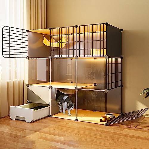Katzengehege für den Außenbereich, abnehmbare Zwinger aus Metalldraht, Katzenlaufstall für Katzen, Heimtierheim zum Selbermachen, großer Übungsort für 1–3 Katzen (Größe: 107,9 cm LX 49,3 cm Katzengehege für den Außenbereich, abnehmbare Zwinger aus Metalldraht, Katzenlaufstall für Katzen, Heimtierheim zum Selbermachen, großer Übungsort für 1–3 Katzen (Größe: 107,9 cm LX 49,3 cm von RKJDMSWJ