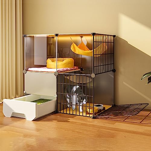 Katzengehege für den Außenbereich, abnehmbare Zwinger aus Metalldraht, Katzenlaufstall für Katzen, Heimtierheim zum Selbermachen, großer Übungsplatz für 1–3 Katzen (Größe: 29,5" LX 19,3" BX Katzengehege für den Außenbereich, abnehmbare Zwinger aus Metalldraht, Katzenlaufstall für Katzen, Heimtierheim zum Selbermachen, großer Übungsplatz für 1–3 Katzen (Größe: 29,5" LX 19,3" BX von RKJDMSWJ