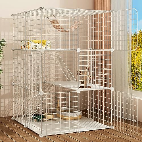 Katzengehege für den Innenbereich, großer Katzenkäfig, abnehmbarer Zaun, DIY, Käfig für Hunde, Katzenhalter, Spielplatz für Haustiere, Katzenbaum, ideal für 1 – 2 Katzen, Zaun für Katzen aus Pl Katzengehege für den Innenbereich, großer Katzenkäfig, abnehmbarer Zaun, DIY, Käfig für Hunde, Katzenhalter, Spielplatz für Haustiere, Katzenbaum, ideal für 1 – 2 Katzen, Zaun für Katzen aus Pl von RKJDMSWJ