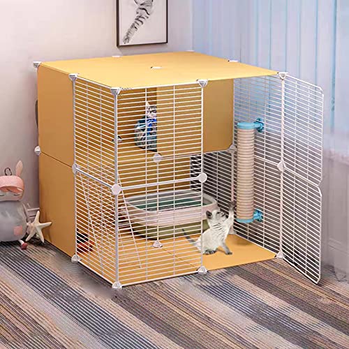 Katzenkäfig, Katzenlaufstall, Metalldraht-Zwinger, Käfig für Kleintiere, ideal für 1–2 Katzen von RKJDMSWJ