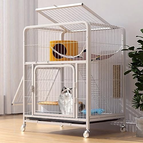 Katzenkäfig für den Innenbereich, großer Katzenzaun aus Metall, stabiler Katzenzaun mit Universalrädern, leicht zu reinigen, geeignet für Frettchen, Kaninchen, Katzen, Hunde, Cag Katzenkäfig für den Innenbereich, großer Katzenzaun aus Metall, stabiler Katzenzaun mit Universalrädern, leicht zu reinigen, geeignet für Frettchen, Kaninchen, Katzen, Hunde, Cag von RKJDMSWJ