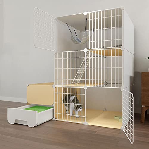 Katzenkäfig für den Innenbereich mit Katzentoilette, Haustier-Laufstall, 3-stöckiger Katzenkäfig, großes DIY-Katzengehege, Haustierkäfige für Katzen, Haustier-Trainingsstall für drinnen und Katzenkäfig für den Innenbereich mit Katzentoilette, Haustier-Laufstall, 3-stöckiger Katzenkäfig, großes DIY-Katzengehege, Haustierkäfige für Katzen, Haustier-Trainingsstall für drinnen und von RKJDMSWJ