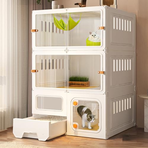 Katzenkäfig für den Innenbereich mit Katzentoilette – Kätzchenkäfig für Indoor-Katzen, belüftet und atmungsaktiv, kürzlich aktualisierte Schiebetür für eine einfache Bedienung, Zäune für Ga Katzenkäfig für den Innenbereich mit Katzentoilette – Kätzchenkäfig für Indoor-Katzen, belüftet und atmungsaktiv, kürzlich aktualisierte Schiebetür für eine einfache Bedienung, Zäune für Ga von RKJDMSWJ