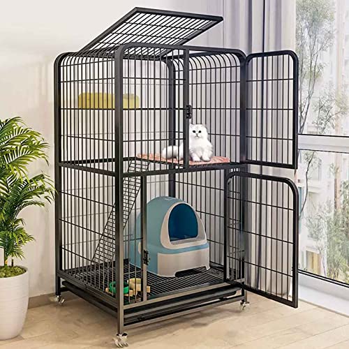 Katzenkäfige, große Haustierkiste, Abnehmbarer, extra großer Katzenlaufstall, Katzengehege mit ausziehbarer Ablage und Universalrad/71 x 55 x 127 cm Katzenkäfige, große Haustierkiste, Abnehmbarer, extra großer Katzenlaufstall, Katzengehege mit ausziehbarer Ablage und Universalrad/71 x 55 x 127 cm von RKJDMSWJ