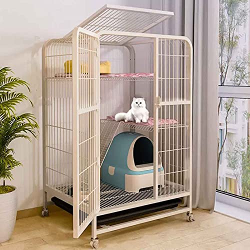 Katzenkäfige, große Haustierkiste, Abnehmbarer extra großer Katzenlaufstall, Katzengehege mit ausziehbarer Ablage und Universalrad/78 * 55 * 108 cm-B Katzenkäfige, große Haustierkiste, Abnehmbarer extra großer Katzenlaufstall, Katzengehege mit ausziehbarer Ablage und Universalrad/78 * 55 * 108 cm-B von RKJDMSWJ