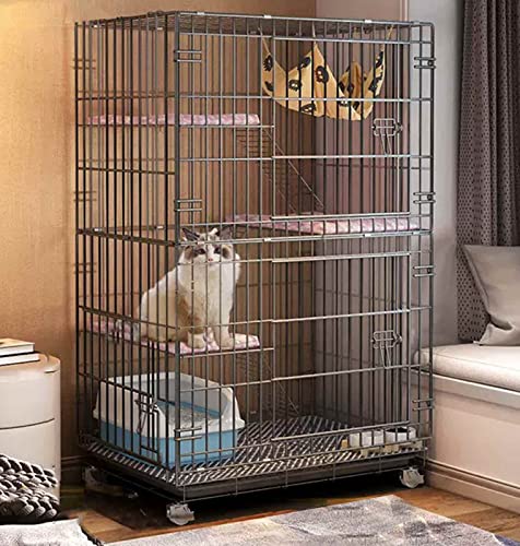 Katzenkäfige für 2/3 Katzen, Laufstall für Hunde, Haustier-Laufstall für Meerschweinchen/Frettchen/B/76 * 46 * 110 cm von RKJDMSWJ