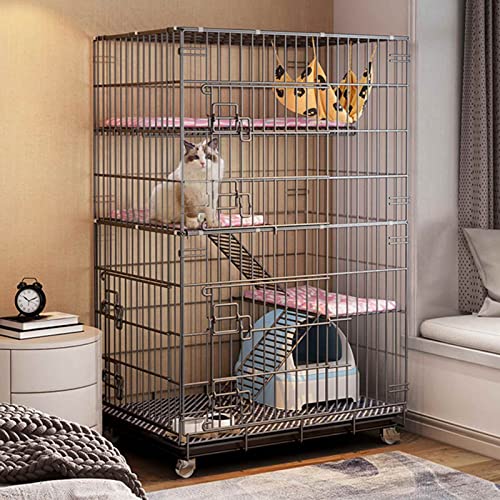 Katzenkäfige für 2/3 Katzen, Laufstall für Hunde, Haustier-Laufstall für Meerschweinchen/Frettchen/B/85 * 60 * 132 cm von RKJDMSWJ