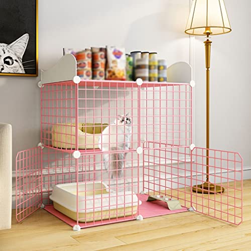 Katzenkäfige für Hauskatzen, Katzenkäfig – Haustier-Laufstall, Katzenlaufstall für kleine Tiere, DIY-Metalldrahtgitterkäfig, tragbarer Zaun für Haustiere im Innen- und Außenbereich, für 1–2 Katzenkäfige für Hauskatzen, Katzenkäfig – Haustier-Laufstall, Katzenlaufstall für kleine Tiere, DIY-Metalldrahtgitterkäfig, tragbarer Zaun für Haustiere im Innen- und Außenbereich, für 1–2 von RKJDMSWJ