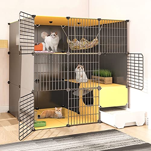 Katzenlaufstall, Katzenkäfig für den Innenbereich mit Katzentoilette, 3-stöckiger Katzenkäfig, großes DIY-Katzengehege, Haustierkäfige für Katzen, Haustierlaufstall, DIY-Katzenkäfig, Laufsta Katzenlaufstall, Katzenkäfig für den Innenbereich mit Katzentoilette, 3-stöckiger Katzenkäfig, großes DIY-Katzengehege, Haustierkäfige für Katzen, Haustierlaufstall, DIY-Katzenkäfig, Laufsta von RKJDMSWJ