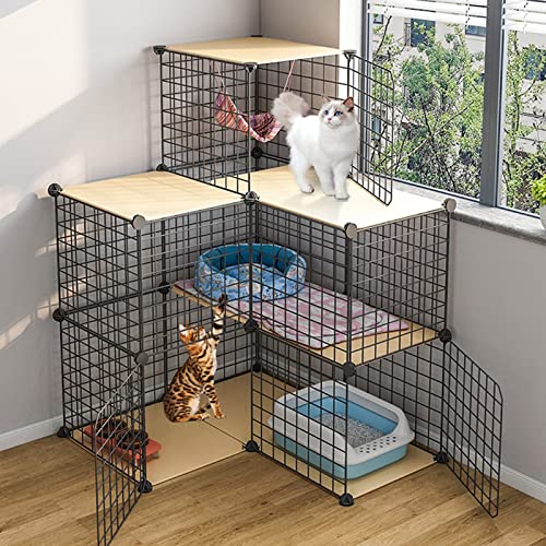 Katzenlaufstall – Frettchenkäfig, Katzengehege, Metalldrahtgitter, Aufbewahrung, Lagerkästen, Regale, modulares Bücherregal, Schrank, ideal für Zuhause, Wohnzimmer, Büro Katzenlaufstall – Frettchenkäfig, Katzengehege, Metalldrahtgitter, Aufbewahrung, Lagerkästen, Regale, modulares Bücherregal, Schrank, ideal für Zuhause, Wohnzimmer, Büro von RKJDMSWJ