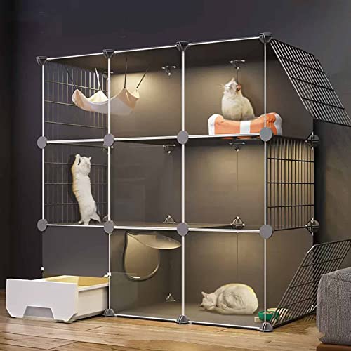 Katzentransportbox, Tierlaufstall, transparentes PVC-Design, die Seite ist getrennt, der Boden ist verstärkt und tragfähig/a/110 * 49 * 109 cm von RKJDMSWJ