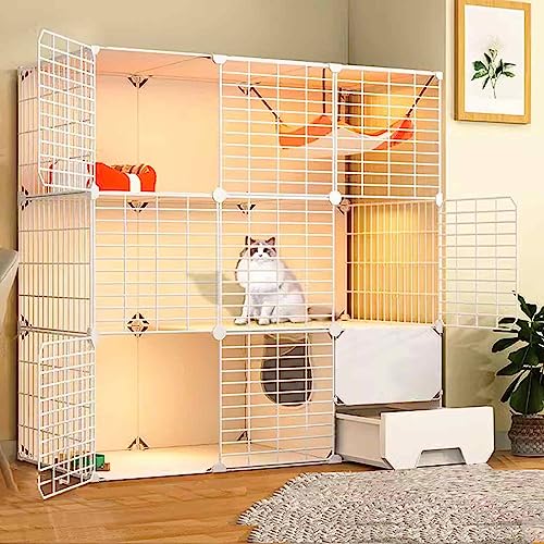 Katzenvilla, Katzenspielgehege für den Innenbereich, Haustierlaufgehege für Katzen, transparentes Design, doppellagige, gewichtete Plattform/C-105 * 45 * 105 cm Katzenvilla, Katzenspielgehege für den Innenbereich, Haustierlaufgehege für Katzen, transparentes Design, doppellagige, gewichtete Plattform/C-105 * 45 * 105 cm von RKJDMSWJ