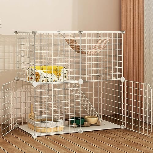 Katzenzaun Großer Katzenkäfig für den Innenbereich, abnehmbarer Metallzaun für Hunde, DIY-Käfig, Transportbox für Katzen, Spielplatz für Haustiere, Baum für Katzen Otti von RKJDMSWJ