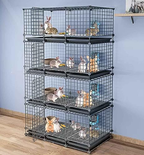 Kleintier-Haustier-Laufgitter mit Tablett, Meerschweinchen-/Frettchenkäfig für den Innenbereich, transparentes Design, Dickes Eisengeflecht/Schwarz/111 * 39 * 189 cm Kleintier-Haustier-Laufgitter mit Tablett, Meerschweinchen-/Frettchenkäfig für den Innenbereich, transparentes Design, Dickes Eisengeflecht/Schwarz/111 * 39 * 189 cm von RKJDMSWJ