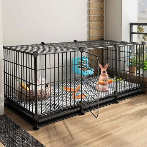 Tierlaufstall mit Tablett, Haustierkäfige für Kleintiere, Meerschweinchenkäfig, 1,3 cm großes verschlüsseltes Gitter, Tablett-Design/a Tierlaufstall mit Tablett, Haustierkäfige für Kleintiere, Meerschweinchenkäfig, 1,3 cm großes verschlüsseltes Gitter, Tablett-Design/a von RKJDMSWJ