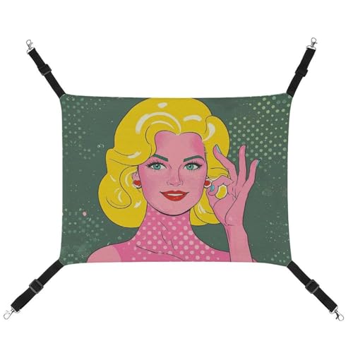 RKJVB Atmungsaktive Haustier-Hängematte mit verstellbaren Riemen, Blond bedruckt, wendbar, Katzenbett, Hundematten für kleine Kaninchen, Frettchen, Meerschweinchen, 42 x 33 cm RKJVB Atmungsaktive Haustier-Hängematte mit verstellbaren Riemen, Blond bedruckt, wendbar, Katzenbett, Hundematten für kleine Kaninchen, Frettchen, Meerschweinchen, 42 x 33 cm von RKJVB
