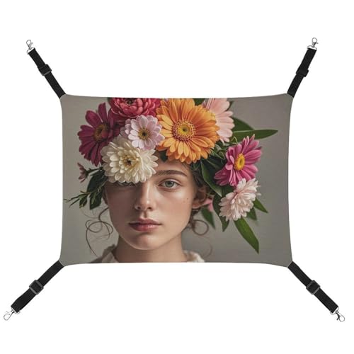 RKJVB Atmungsaktive Haustier-Hängematte mit verstellbaren Riemen, Kopftrage in floraler Wirbelform, bedruckt, wendbar, für kleine Kaninchen, Frettchen, Meerschweinchen, 42 x 33 cm RKJVB Atmungsaktive Haustier-Hängematte mit verstellbaren Riemen, Kopftrage in floraler Wirbelform, bedruckt, wendbar, für kleine Kaninchen, Frettchen, Meerschweinchen, 42 x 33 cm von RKJVB