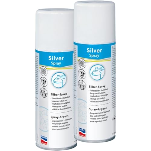 RL24 - Silberspray – Sprühpflaster für Tiere – Spray zum Schutz vor Schmutz & Umwelteinflüssen – filmbildendes & atmungsaktives Pflasterspray – Horn- & Hautpflege – 2 x 200 ml (2er Set) von RL24