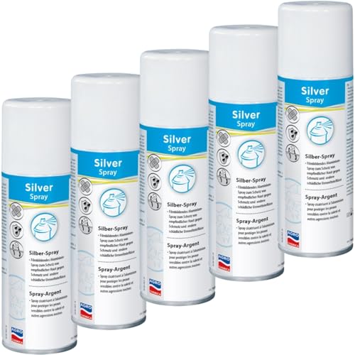 RL24 - Silberspray – Sprühpflaster für Tiere – Spray zum Schutz vor Schmutz & Umwelteinflüssen – filmbildendes & atmungsaktives Pflasterspray – Horn- & Hautpflege – 5 x 200 ml (5er Set) von RL24
