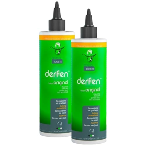 RL24 Animaderm - Derfen Original Lotion – Hautpflege für empfindliche Pferdehaut – Hautlotion für Sommerdermatitis – bei gereizter Haut & Juckreiz – Pferdepflege – 2 x 250 ml (2er Set) von RL24